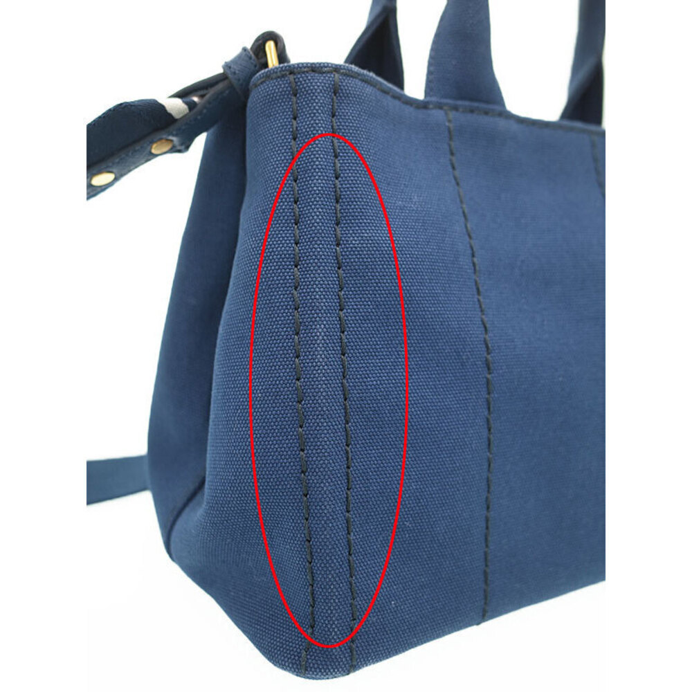 Prada Blue Denim Tote Canvas 2way Bag Canapa - Picture 7 of 9